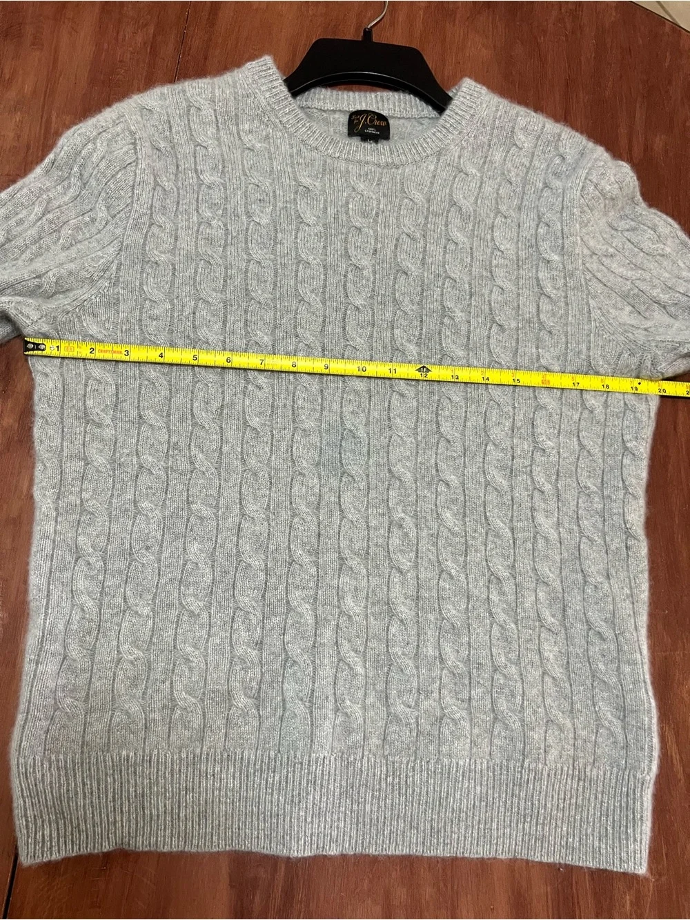 J. Crew Men’s Light Gray Cashmere Cable Knit Sweater Size L